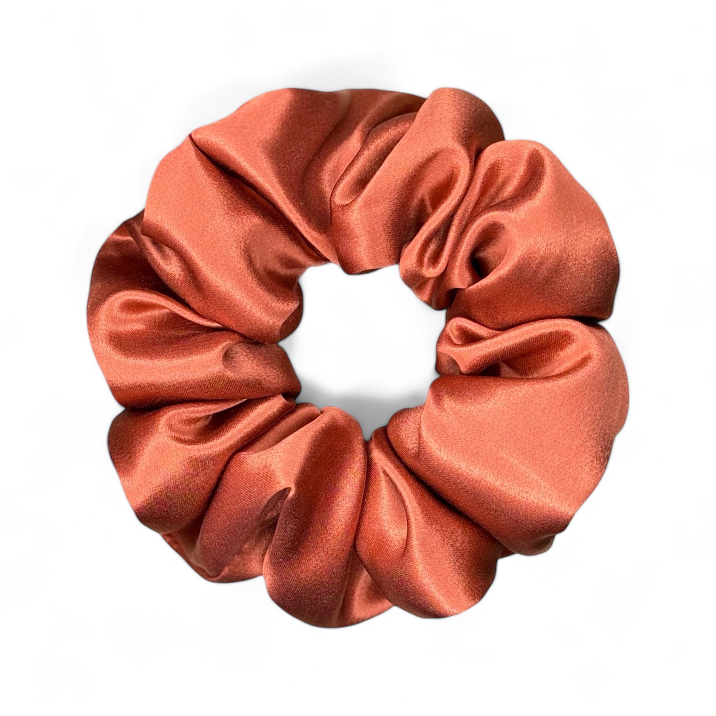 Organic Premium Silk Scrunchie - Rust-0